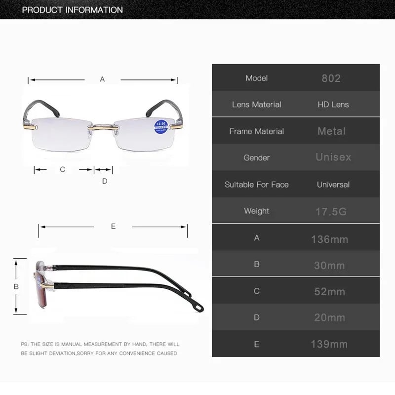 🔥2023 New Sapphire high hardness anti-blue progressive Far And Near Dual-Use Reading Glasses✨