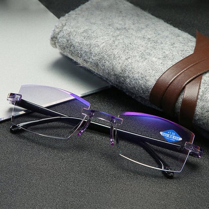 🔥2023 New Sapphire high hardness anti-blue progressive Far And Near Dual-Use Reading Glasses✨
